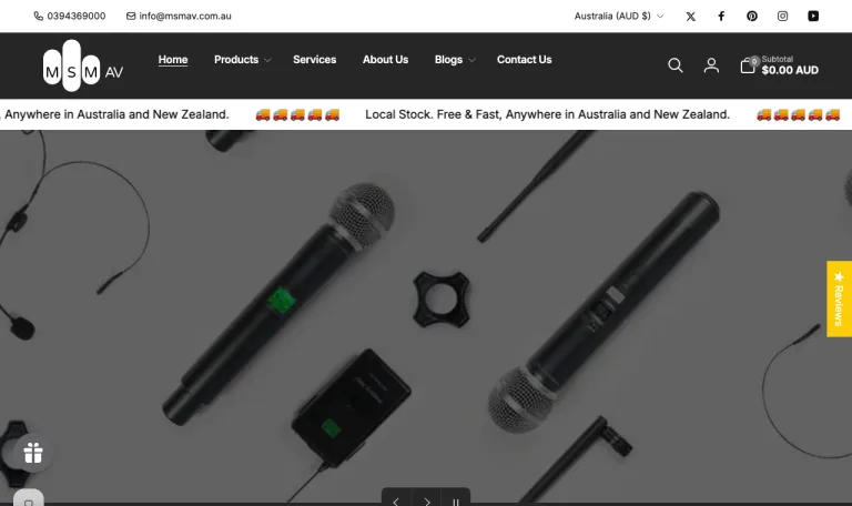 MSM AV pro audio-visual equipment site — live